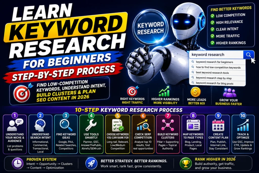 Learn Keyword Research for Beginners in 2026 keyword research for beginners with a step-by-step process