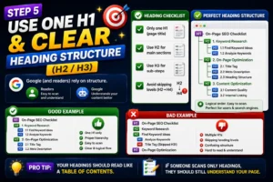Step 5 - Use One H1 and a Clear Heading Structure