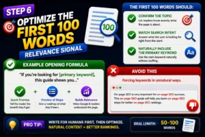 Step 6: Optimize the First 100 Words (Relevance Signal)